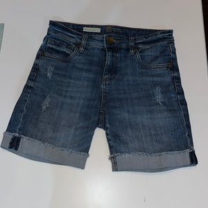 Kut from the Kloth‎ Women’s Denim Boyfriend Jean Shorts Sz 0 Stretch Rolled Cuff